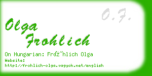 olga frohlich business card